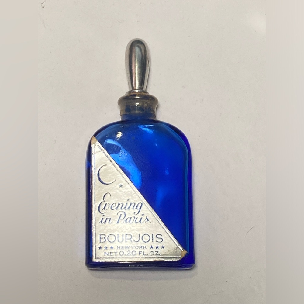 Vintage Cobalt Evening In Paris Bourjois Mini Botttle New York #6773